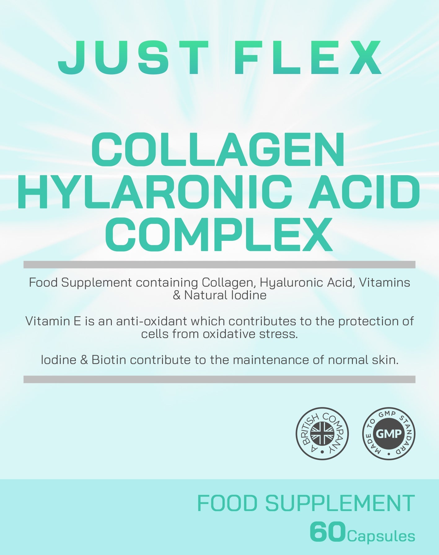 Just Flex Collagen Hyaluronic Acid Complex 60 Capsules - Just Flex
